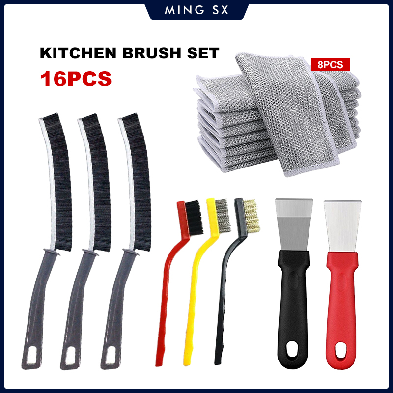Home Bathroom Cleaning Kit - 2/3/16PCS Kitchen Cleaning Brush Set Deep
