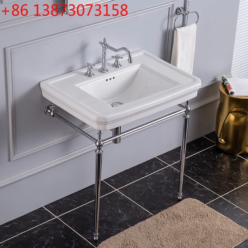 Home Bathroom Design Simple - Three-hole bracket basin floor-to-ceiling retro style