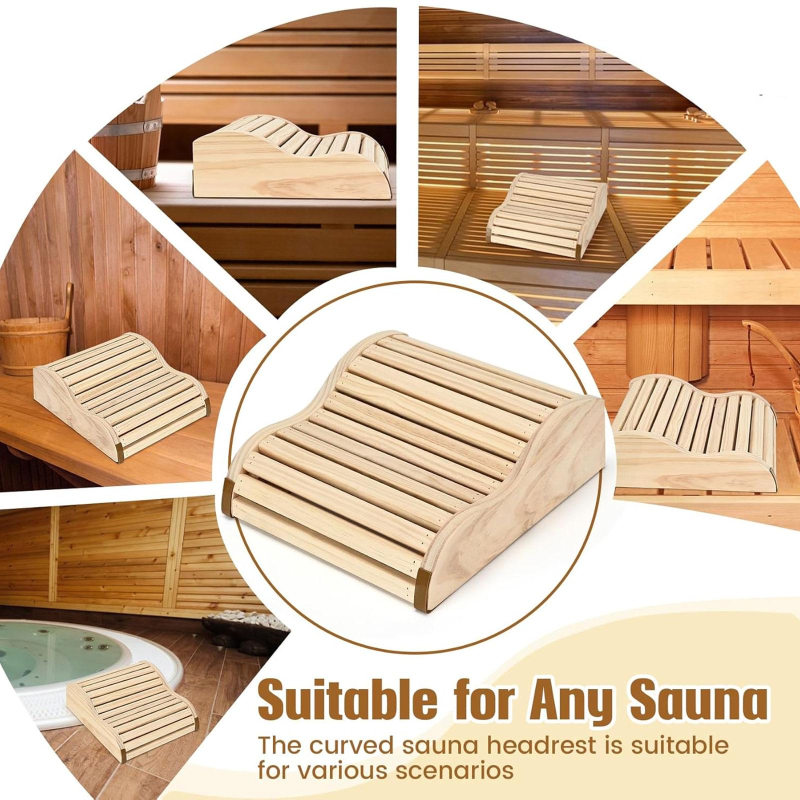 Home Bathroom With Sauna - Sauna Headrest Ergonomic Supplies Comfortable Accessories