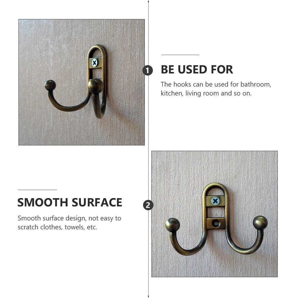 5Pcs Double Hook Wall Mount Ho - đánh giá và giá Home Bathroom Design Simple