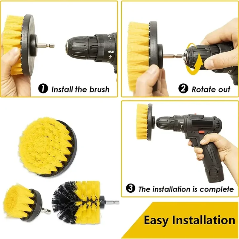 3 Pcs/Set Power Drill Brush Se - đánh giá và giá Home Bathroom Cleaning Kit