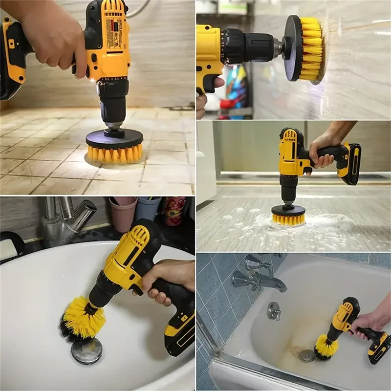3 Pcs/Set Power Drill Brush Se - đánh giá và giá Home Bathroom Cleaning Kit