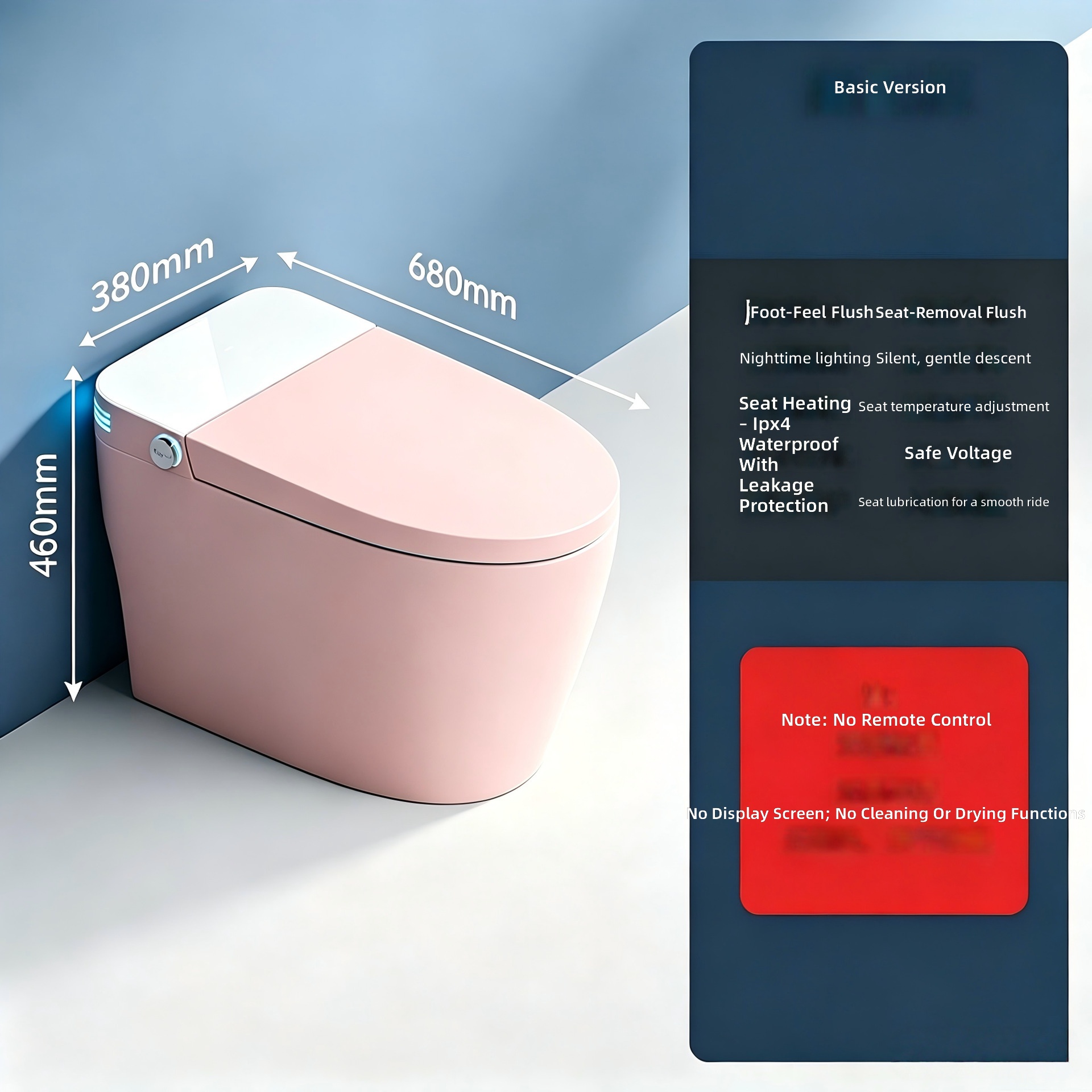 Smart Toilet, Pink, All-in-1 A - đánh giá và giá Home And Bathroom